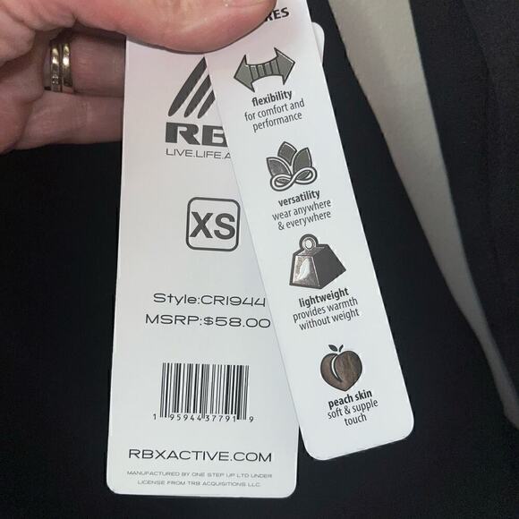 RBX Women's Jacquard Fleece Cowl Neck Top Size XS - Picture 3 of 5